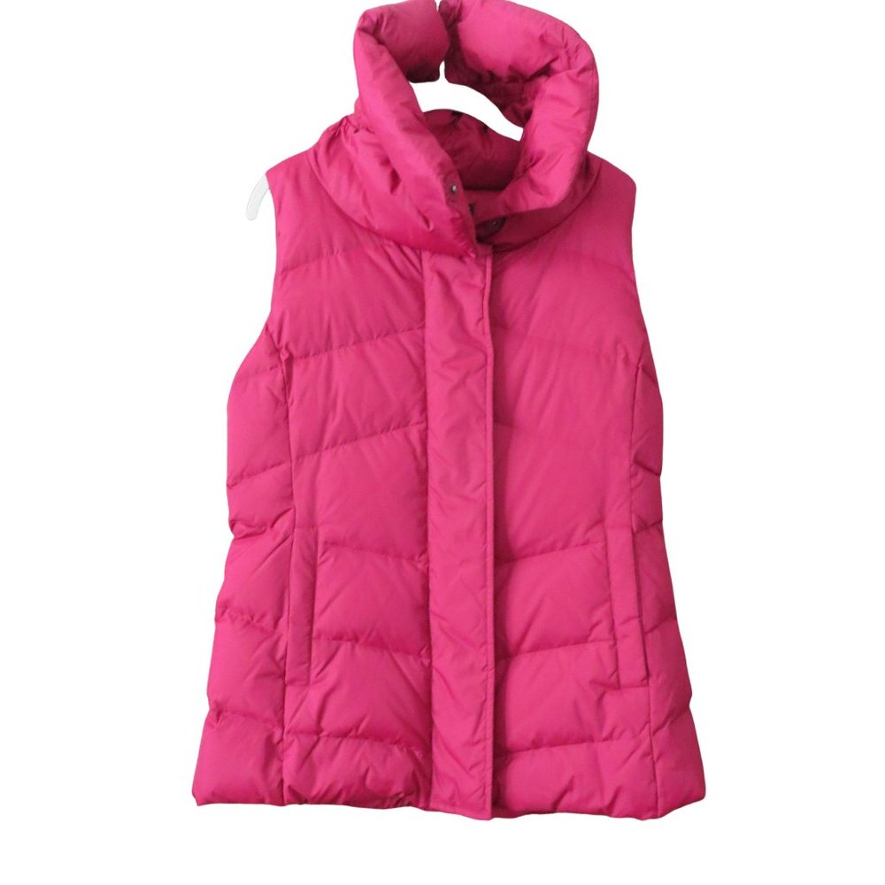 🎉⭐️🎉HP🎉⭐️🎉 Eileen Fisher, Down Puffer Vest-High Collar - S/P, Cranberry, EUC - Picture 12 of 15